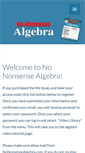 Mobile Screenshot of nononsensealgebra.com